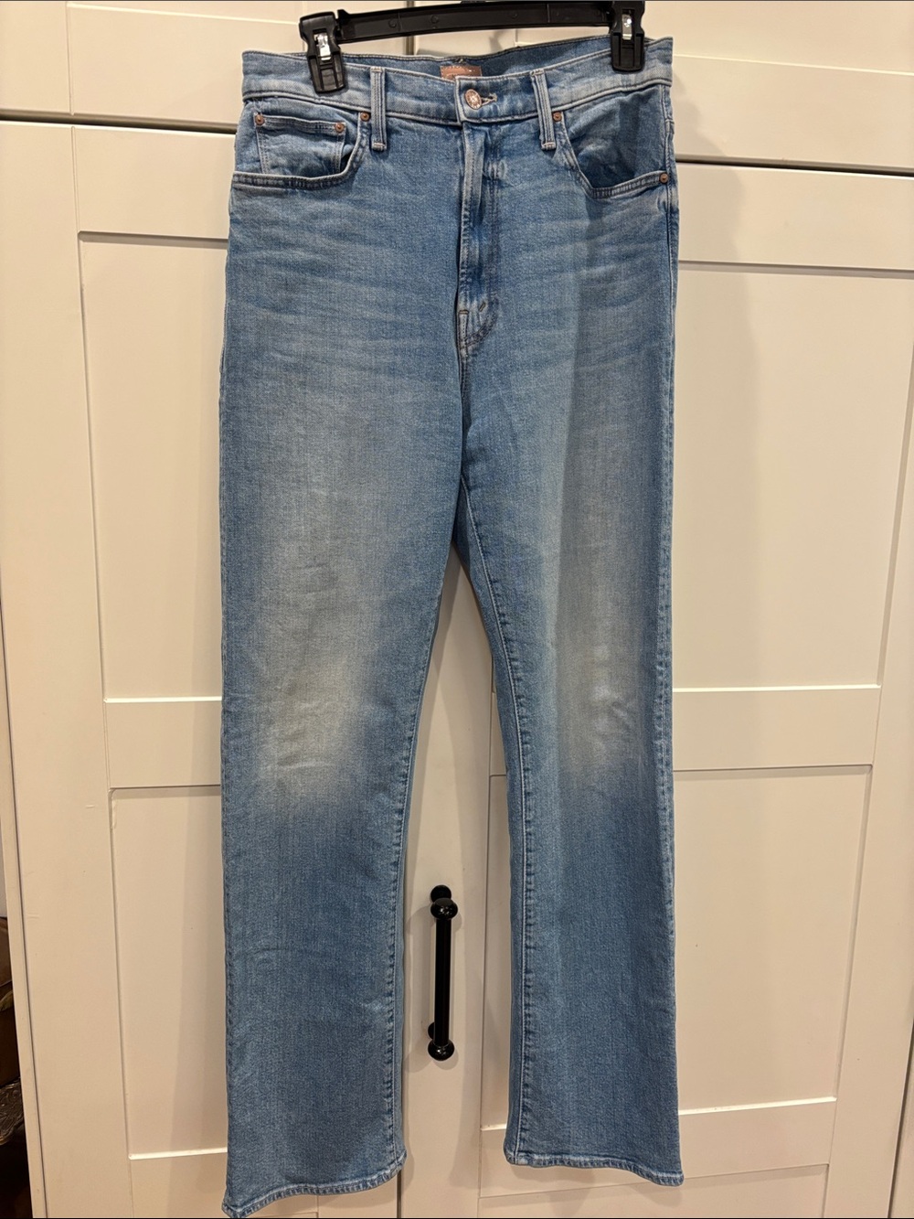 MOTHER Ditcher Zip Flood Light Blue Straight-Leg Jeans
